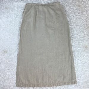 Eddie Bauer Natural Linen Side Button Skirt